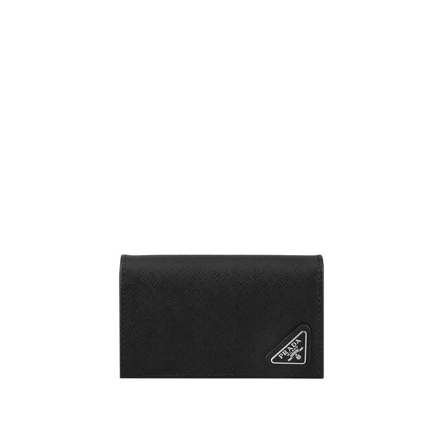 24SS 프라다 2MC122 QHH F0002 사피아노 삼각 로고 카드 홀더 블랙